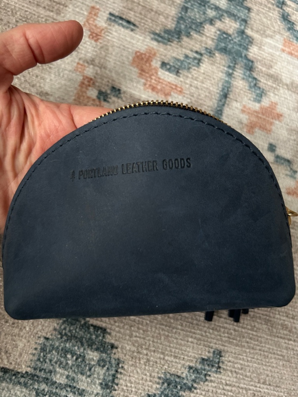 Portland Leather Navy Taco Tassel Cosmetic Pouch - Picture 6 of 6